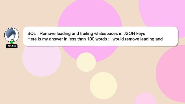 SQL : Remove leading and trailing whitespaces in JSON keys