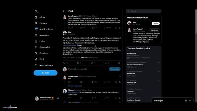 NO TIENEN VERGÜENZA! 1º DEL MUNDO Y LEAKER SE RÍEN DE LOS DESPIDOS! - DRAMA y NOTICIAS | Destiny 2