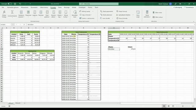 Kurs Excel - odwołanie względne i bezwzględne
