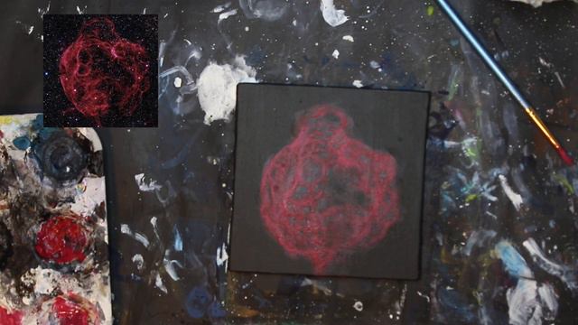 Spaghetti Nebula Acrylic Painting Tutorial by "Lanchen Designs"