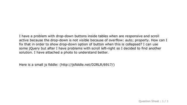 CSS : Bootstrap button drop-down inside responsive table not visible because of scroll