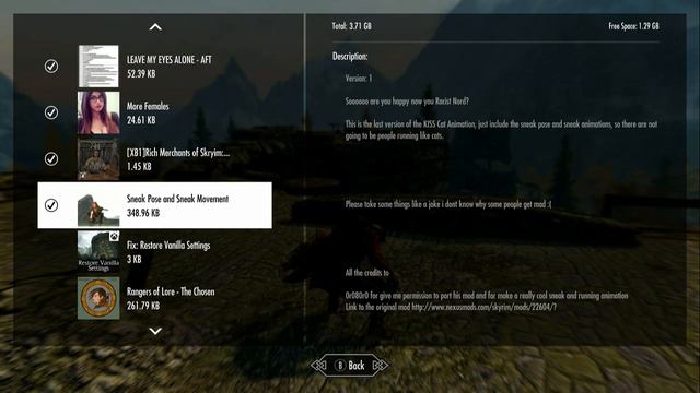 Skyrim (mods) - Porthos - Spotlight On: Sneak Pose and Sneak Movement