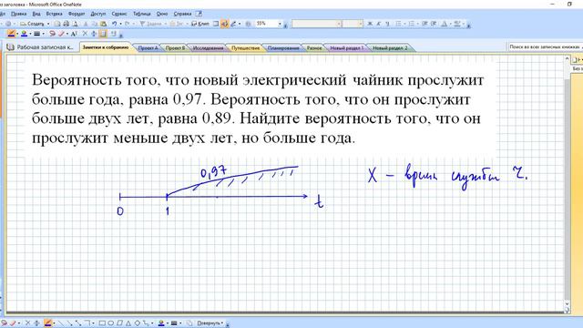 Решение задания ЕГЭ по теории вероятность: чайник прослужит от 1 года до 2 лет