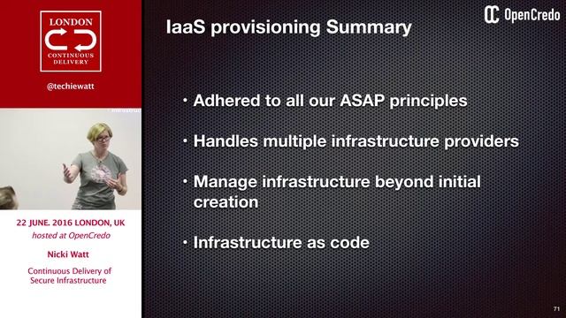 June 2016: Nicki Watt - Continuous delivery of secure cloud environments | LondonCD meetup group
