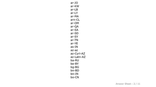PHP : List of All Locales and Their Short Codes?
