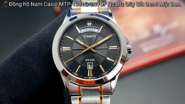 Hwatch Review Đồng hồ Nam Casio MTP-1381G-1AVDF Quartz Dây Sắt Demi Mặt Đen