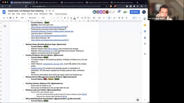 Kubernetes Release Team Meeting for 20221207 (1.26)