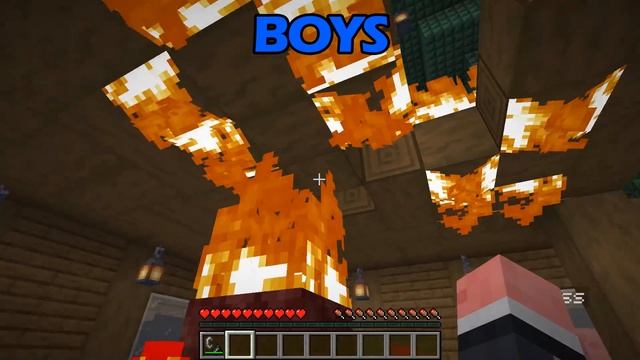 boys vs girls sleepover in minecraft