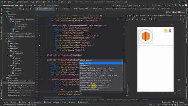 AWS Integrated Android Application - #11 Home Fragment Design and other Static Components XML Layou