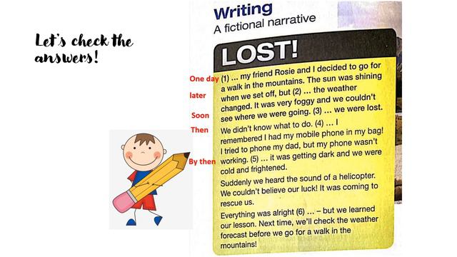 Form 1 Unit 3: Wild Weather (Fictional Narrative Writing - pg. 38)