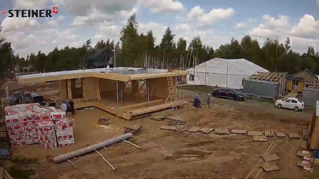 Строительство одноэтажного деревянного дома Steiner Open Village 2023 2024