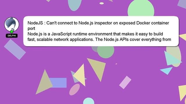 NodeJS : Cant connect to Node.js inspector on exposed Docker container port