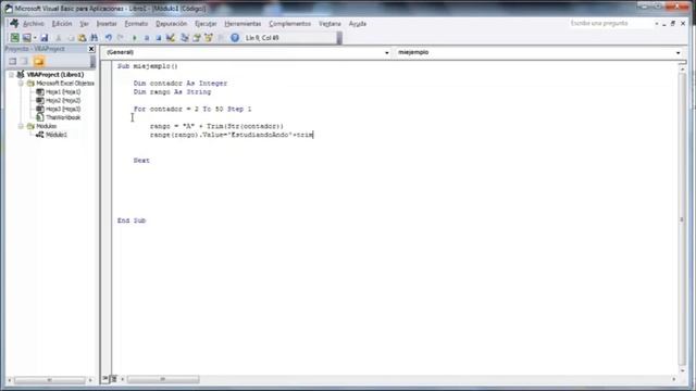 Macros en Excel - Uso de ciclos For y While