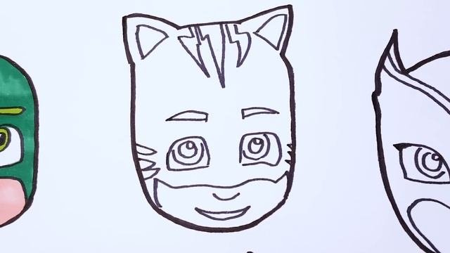 How to Draw All PJ MASKS Faces  PJ MASKS Characters  PJ MASKS Coloring Pages