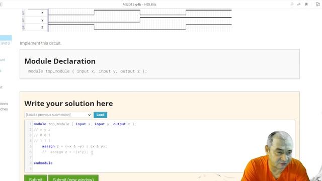 Verilog курс с HDLBits! Построил схему xnor(z,x,y) по диаграмме моделирования! 2024 01 23