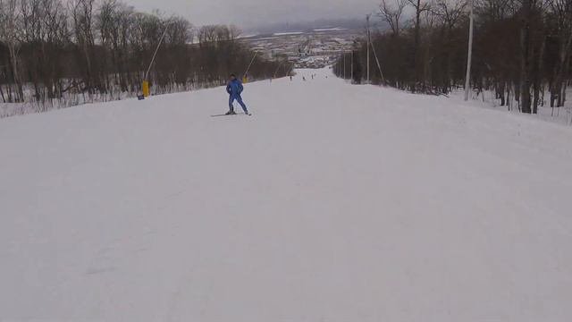 Горнолыжный курорт Горный Воздух Южно-Сахалинск спуск