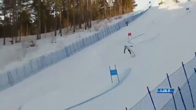 Кубок России по горнолыжному спорту 2 этап заезд Дмитрий Терентьев