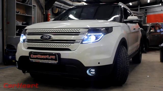 Ford Explorer 5, замена штатных линз на модули Hella 4