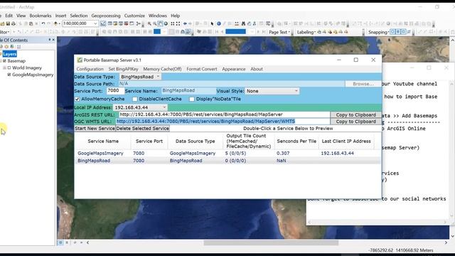 Importer des fonds satellitaires (Google, Bing, Open street Maps, etc.) dans ArcGIS