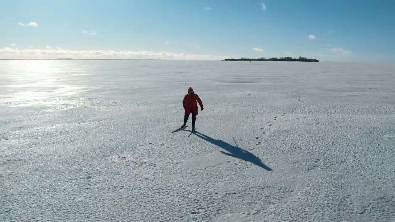 Форт Тотлебен. По льду Финского залива на лыжах