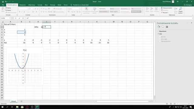 Poradnik Excel - Funkcja Kwadratowa | PCNerds