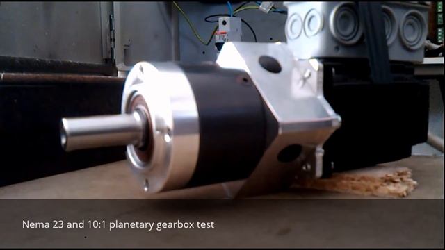 x axis test with stepper motor nema 23 and 10:1 planetary gearbox