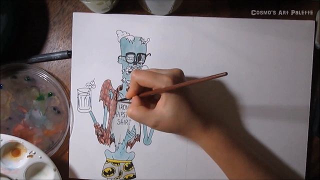 The Hipster Zombie // watercolor