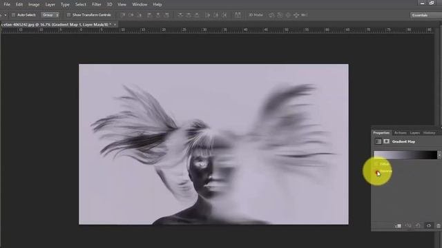 How To Make Smudged Photo Gradient Map  Effect tutorial in Photoshop cs6