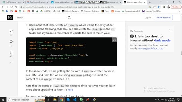Project Setup (React with Sass) - Part 1