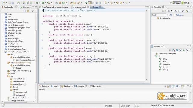 Android Arrays Resources