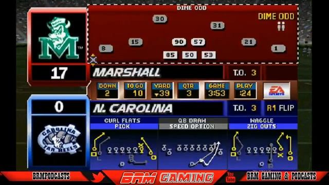 NCAA Football 2001 - Marshall Thundering Herd Vs. North Carolina LIVE!