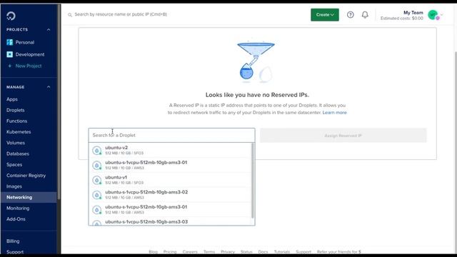 Create a DigitalOcean Reserved IP