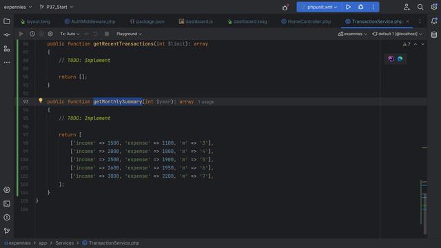 138 Final Exercise - Building Back-End For Dashboard - Build Expense Tracker App With PHP 8