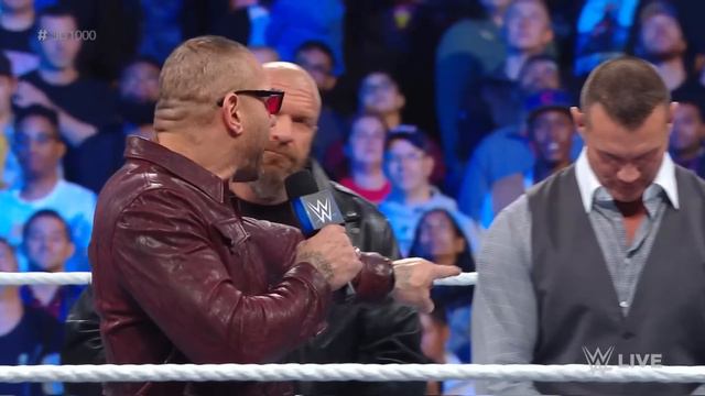 Batista takes a dig at Triple H during Evolution's reunion: SmackDown 1000, Oct. 16, 2018