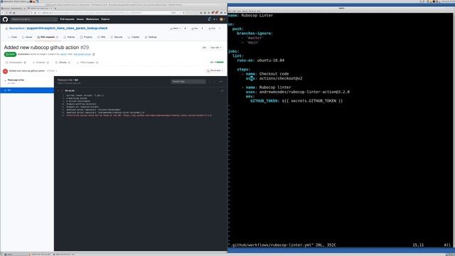 Add a GitHub Action to run rubocop over your code.