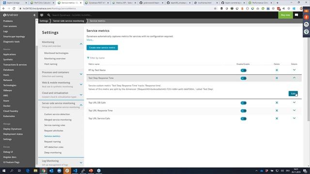 Dynatrace Calculated Service Metrics and Metrics API