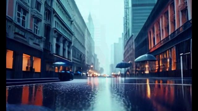 Дождь на улицах города. Музыка в картинках