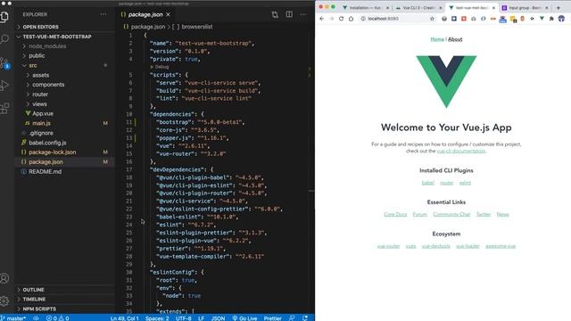 Bootstrap aan je Vue.js project koppelen