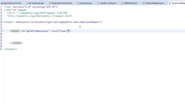 Spring MVC and MyBatis/iBatis Database Tutorial - Create mapper XML file - #11