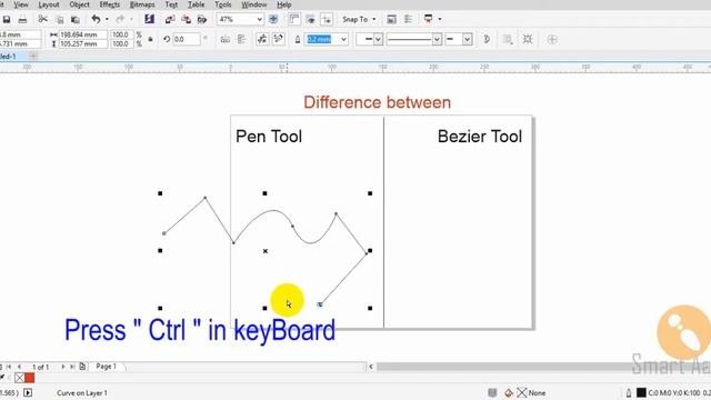 Difference and Similarities between pen tool and bezier tool in corelDraw
