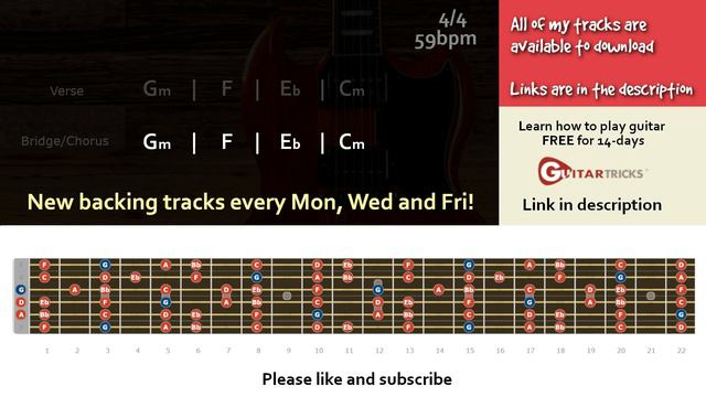 Deep Melodic Rock Backing Track in G Minor(1)