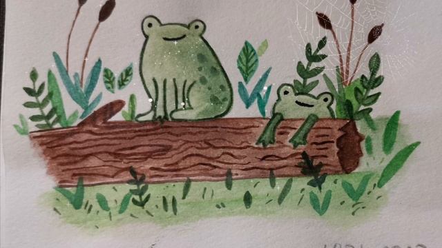 Two Happy Frogs, By Maria Taratkevich ~ Две веселые лягушки, творчество Марии Тараткевич.