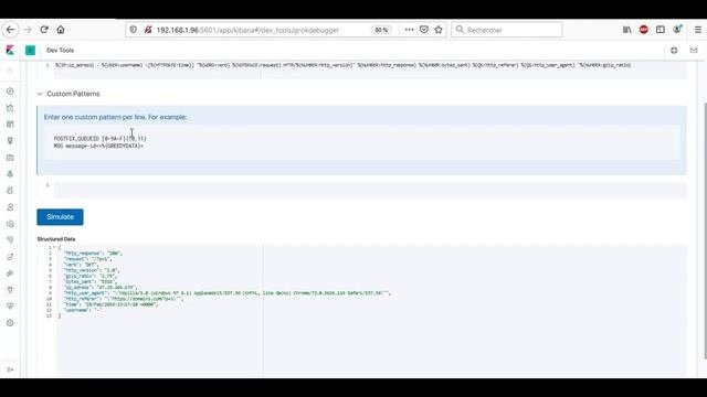 3.1 Kibana - Dev Tools - grok debugger