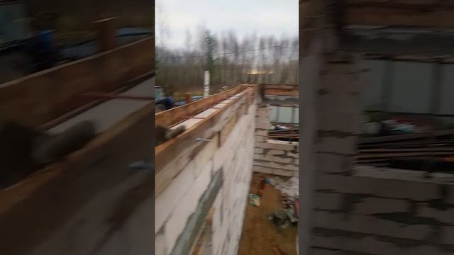 армопояс с двух арматурин каркас, заливка