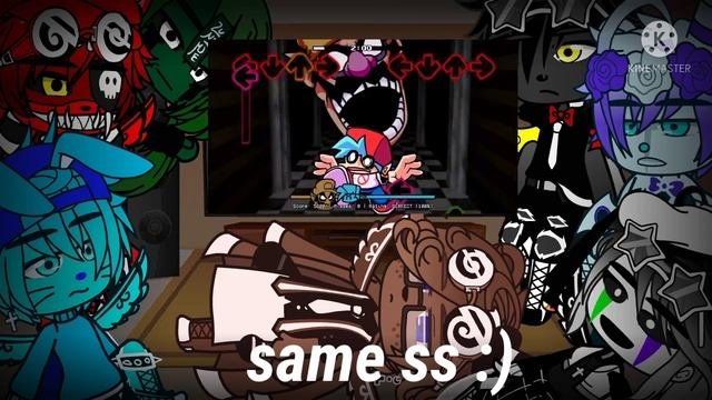 fnaf 1-6 react to fnf vs Marios madness  gacha  bonus