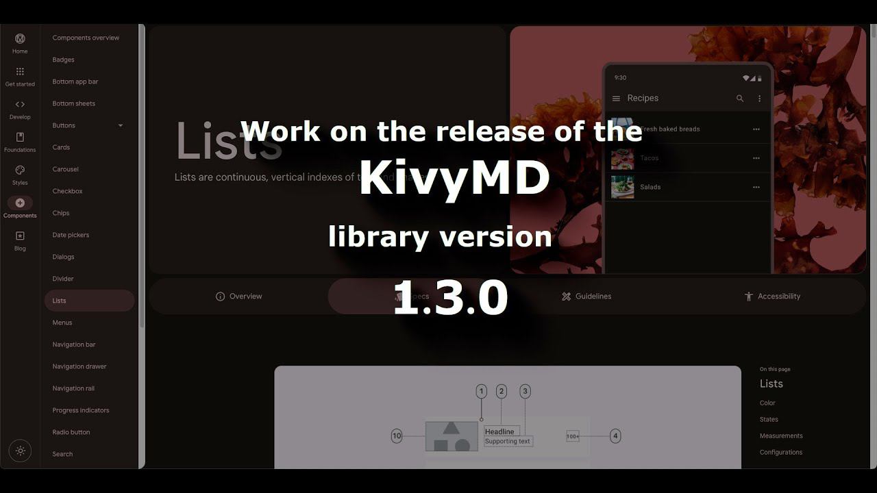 KivyMD library version 1.3.0
