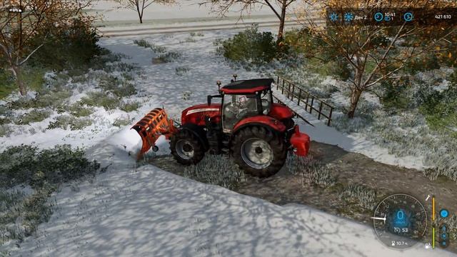 FS 22 - Расчистка снега трактором. Скребок для снега. Продаю тюки - Фермер в ELMCREEK # 27