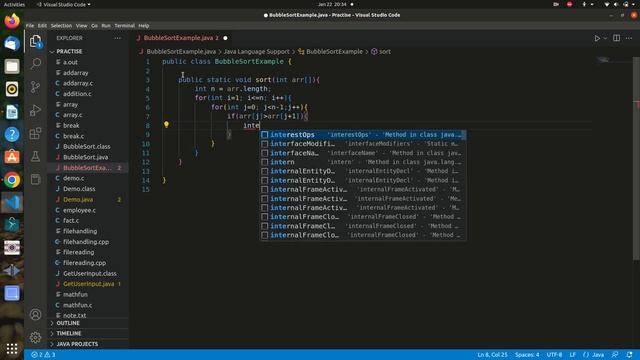 Bubble Sort Algorithm in 2 minutes | Java | DinaTechy