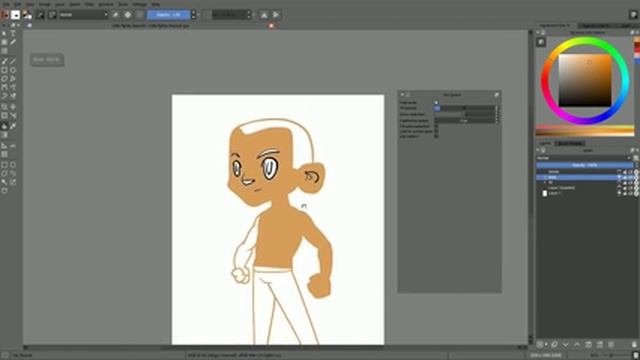 Krita's Fill tool: fill outlines and selections