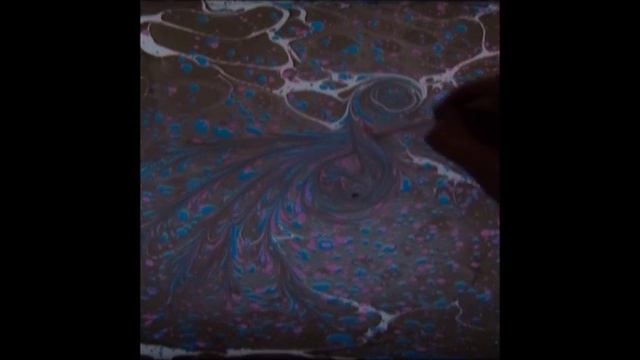 Павлин Эбру Рисование на воде АртБоТа. Ebru